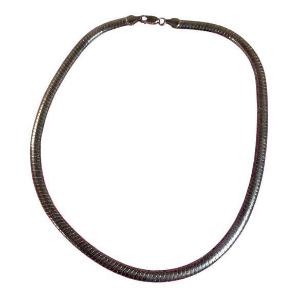 Vintage Classic Milor Italy Sterling Silver 925 Necklace 27G Omega 16” Collar - Picture 1 of 9